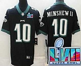 Men & Women & Youth Philadelphia Eagles #10 Gardner Minshew II Limited Black Super Bowl LVII Vapor Jersey,baseball caps,new era cap wholesale,wholesale hats